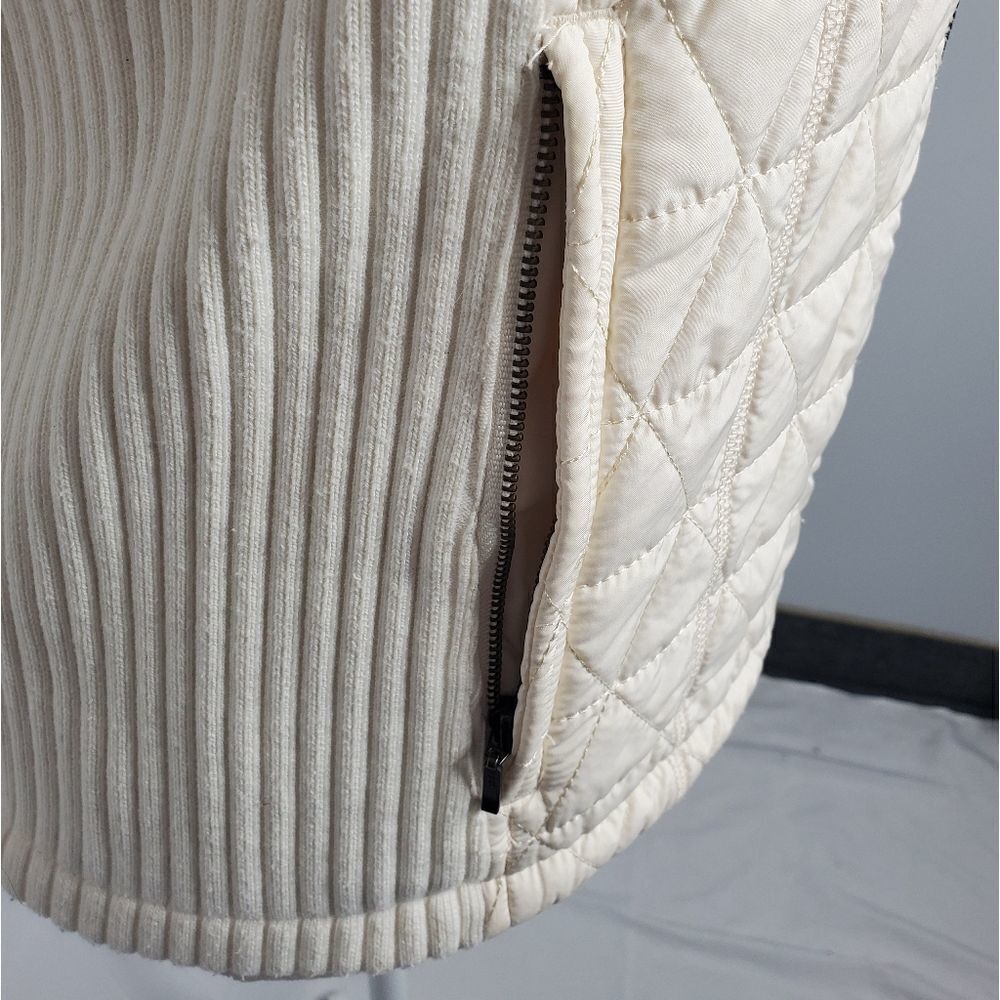 PRANA white vest quilted winter diva polyester sherpa lining S - Picture 3 of 14